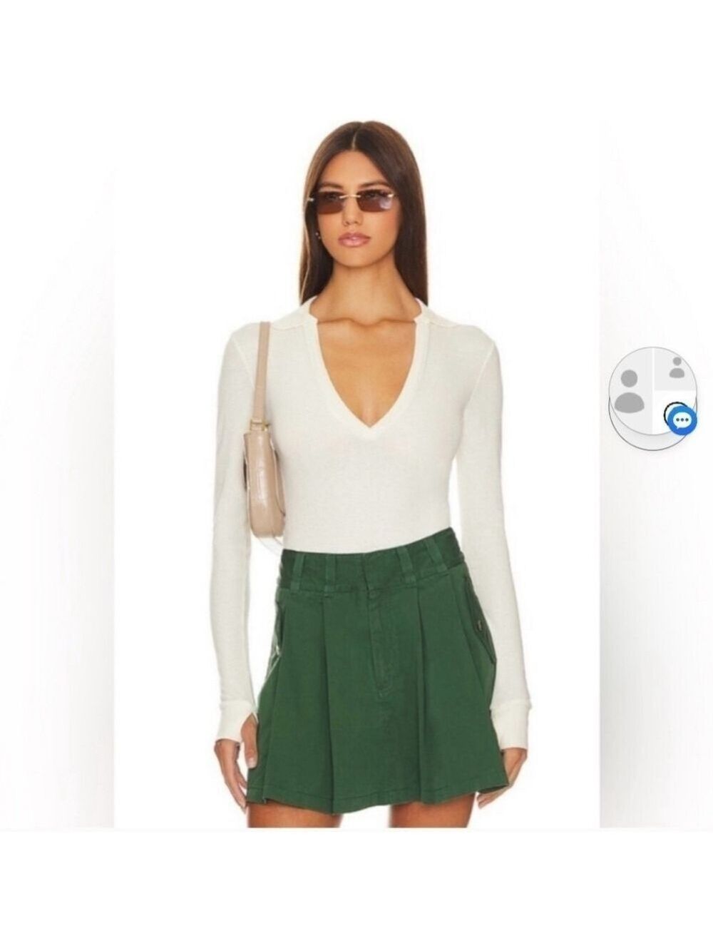 Free People Do It Right Bodysuit in Blanchette lvory